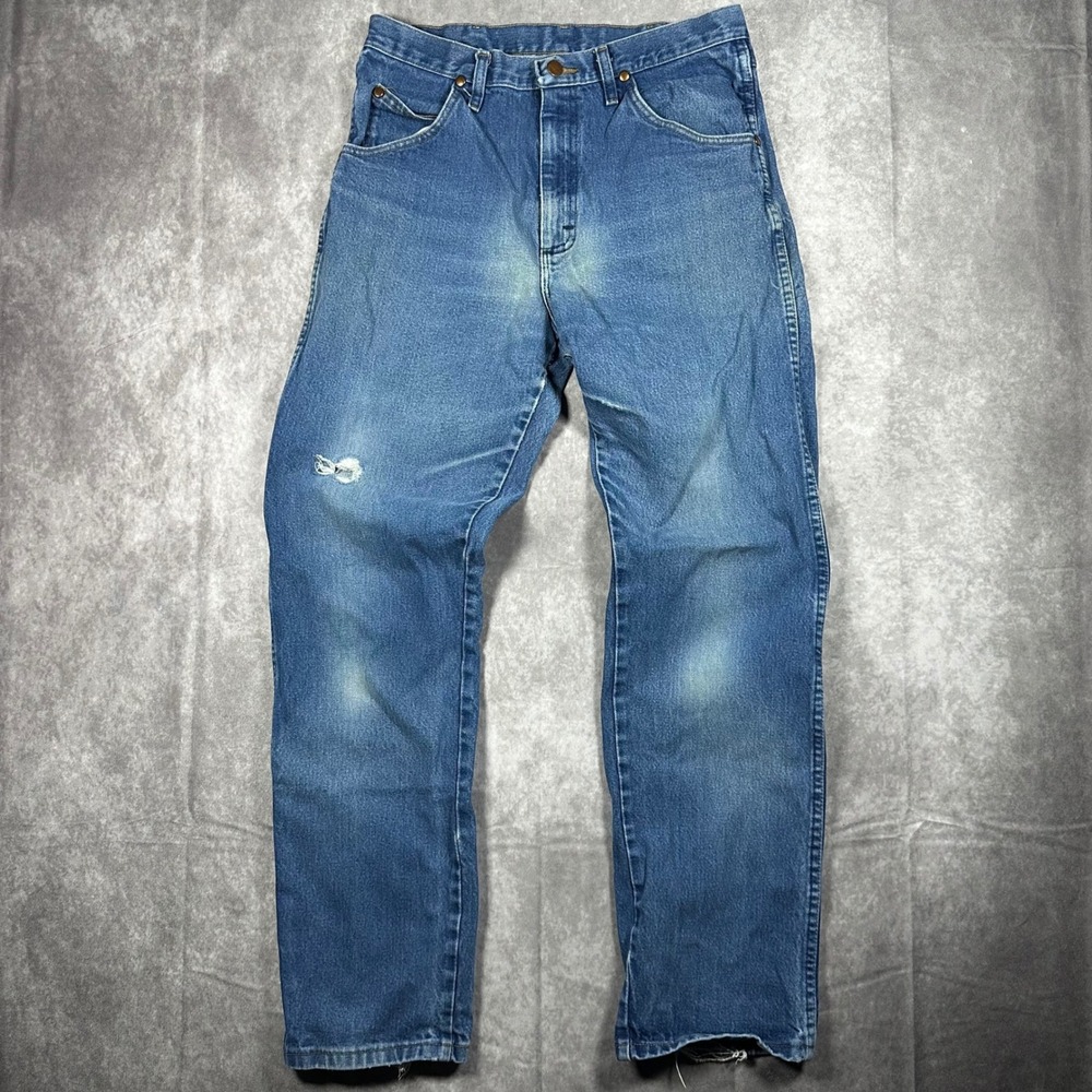 Wrangler‎ Mens Cowboy Cut Relaxed Fit Blue Jeans 31MWZPW Medium Wash 32x34